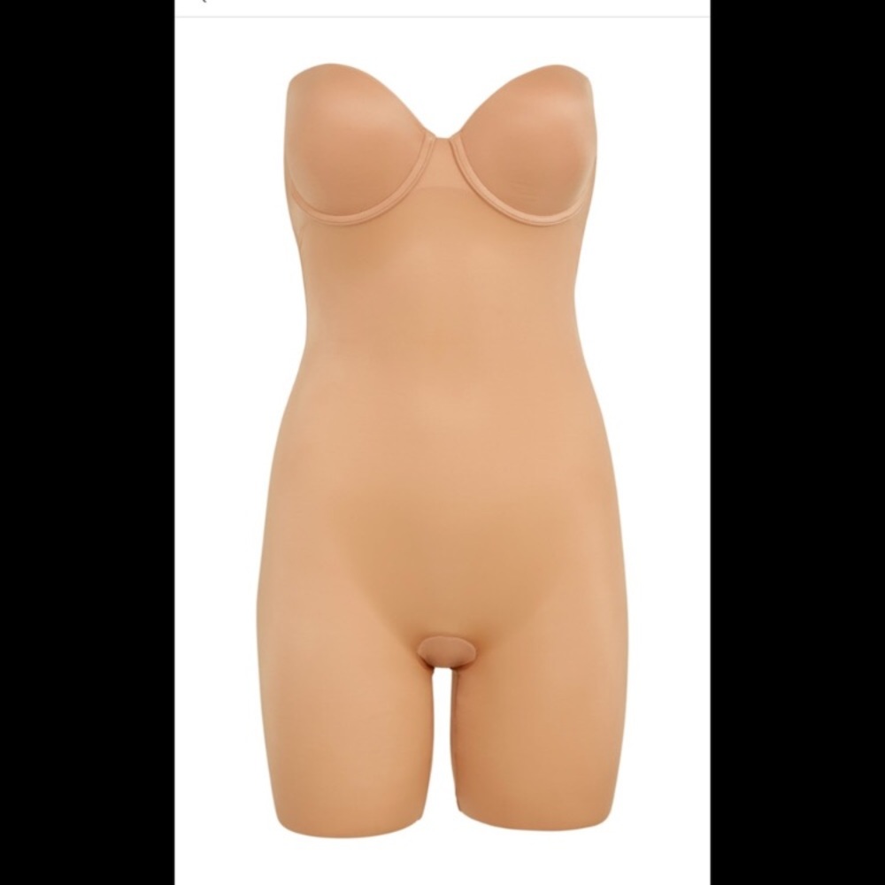 Span Suit Your Fancy mid-thigh body shaper w/ bra